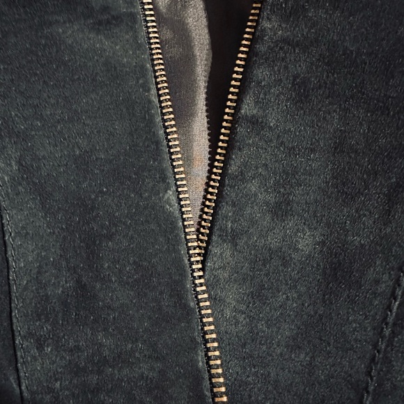 MARCELLE RENÉE / VINTAGE suede and ribbed knit jacket / Navy Blue - Picture 6 of 11